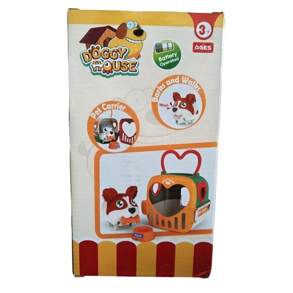Doggy House Pet Carrier Toy Set Battery Operated Barks Walks With Accessories - Picture 6 of 8